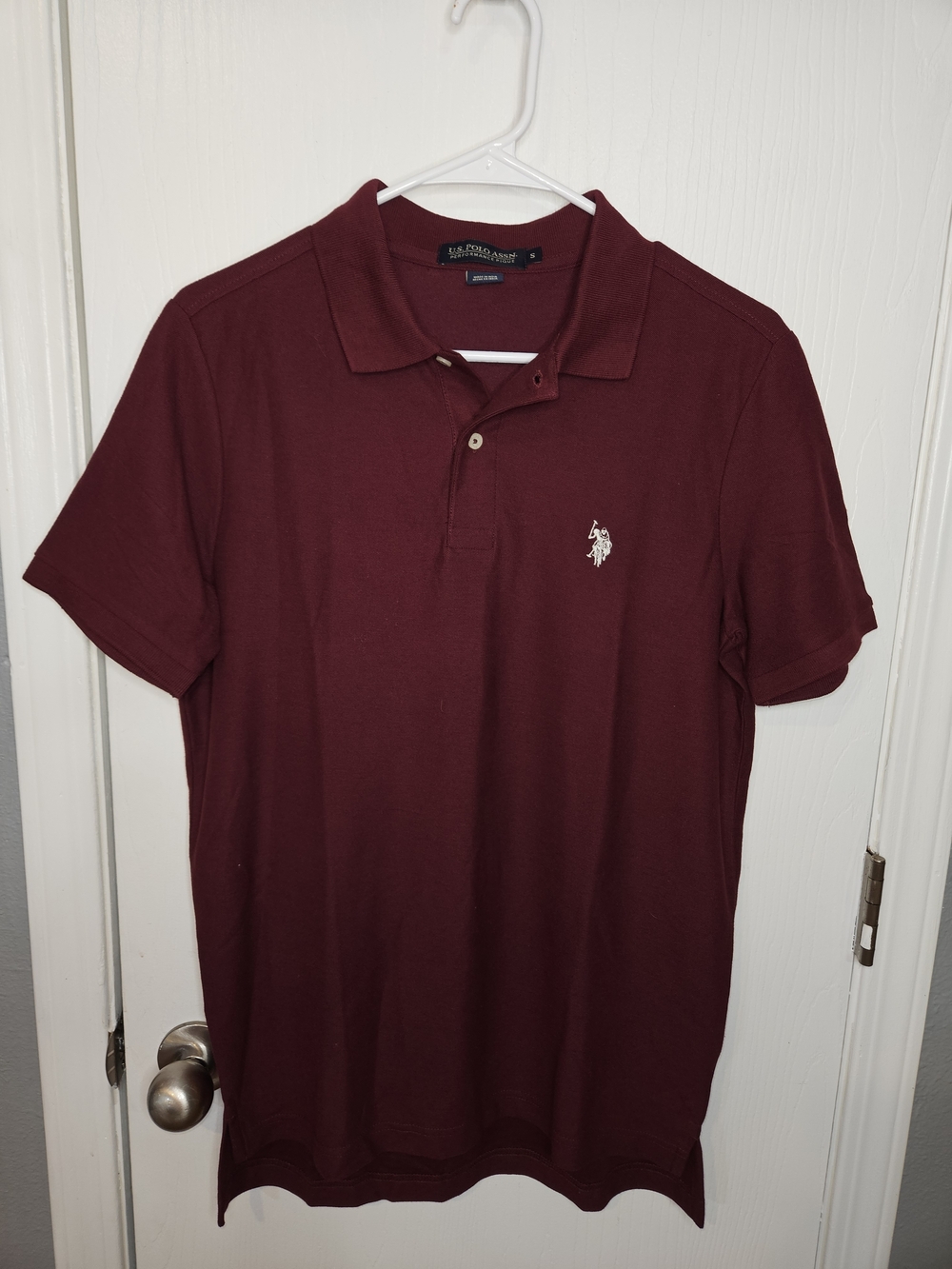 U.S. Polo Assn. Men's Wine Polo Shirt with Embroidered Logo